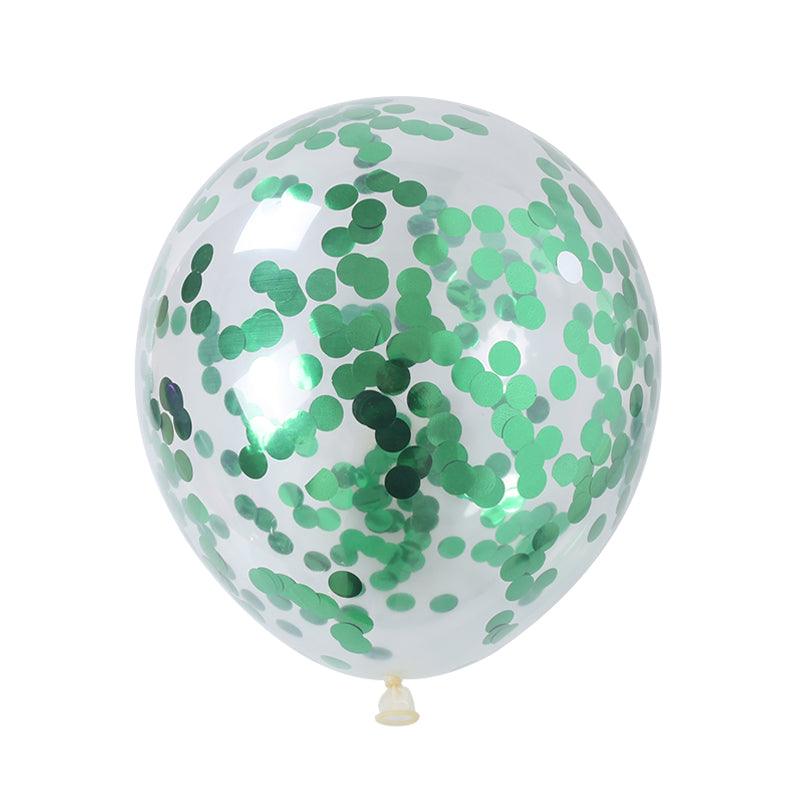 PartyCorp Green Metallic Confetti Balloon For Party Decorations, DIY Pack Of 5