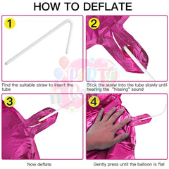 PartyCorp Happy Birthday Decoration Kit Combo 30 Pcs - Pink & White Chrome Balloons, Pink Printed Happy Birthday Banner, Silver Curtain, Pink Star Foil Balloon