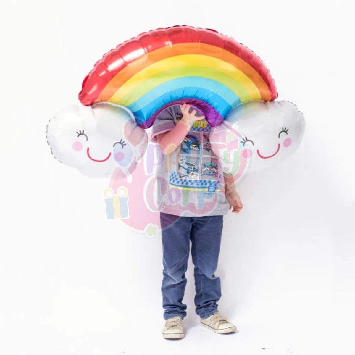 PartyCorp Happy Birthday Decoration Kit Combo 43 Pcs - Gold, Pink, Copper Chrome & Confetti Balloons, Pink & Gold Happy Birthday Banner, Pink Curtain, Rainbow & Cloud Foil Balloons