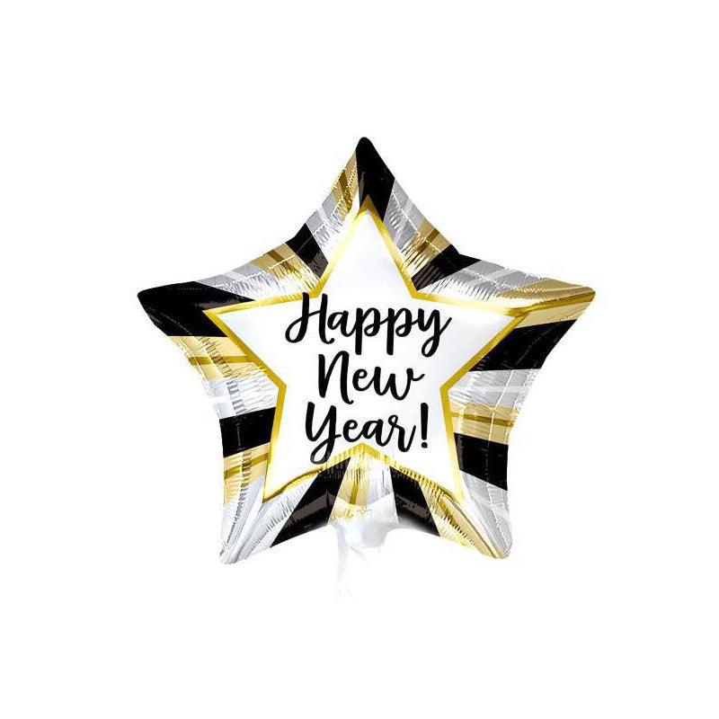PartyCorp Happy New Year Star Shaped Foil Balloon Decoration for New Year Party, 1 Piece