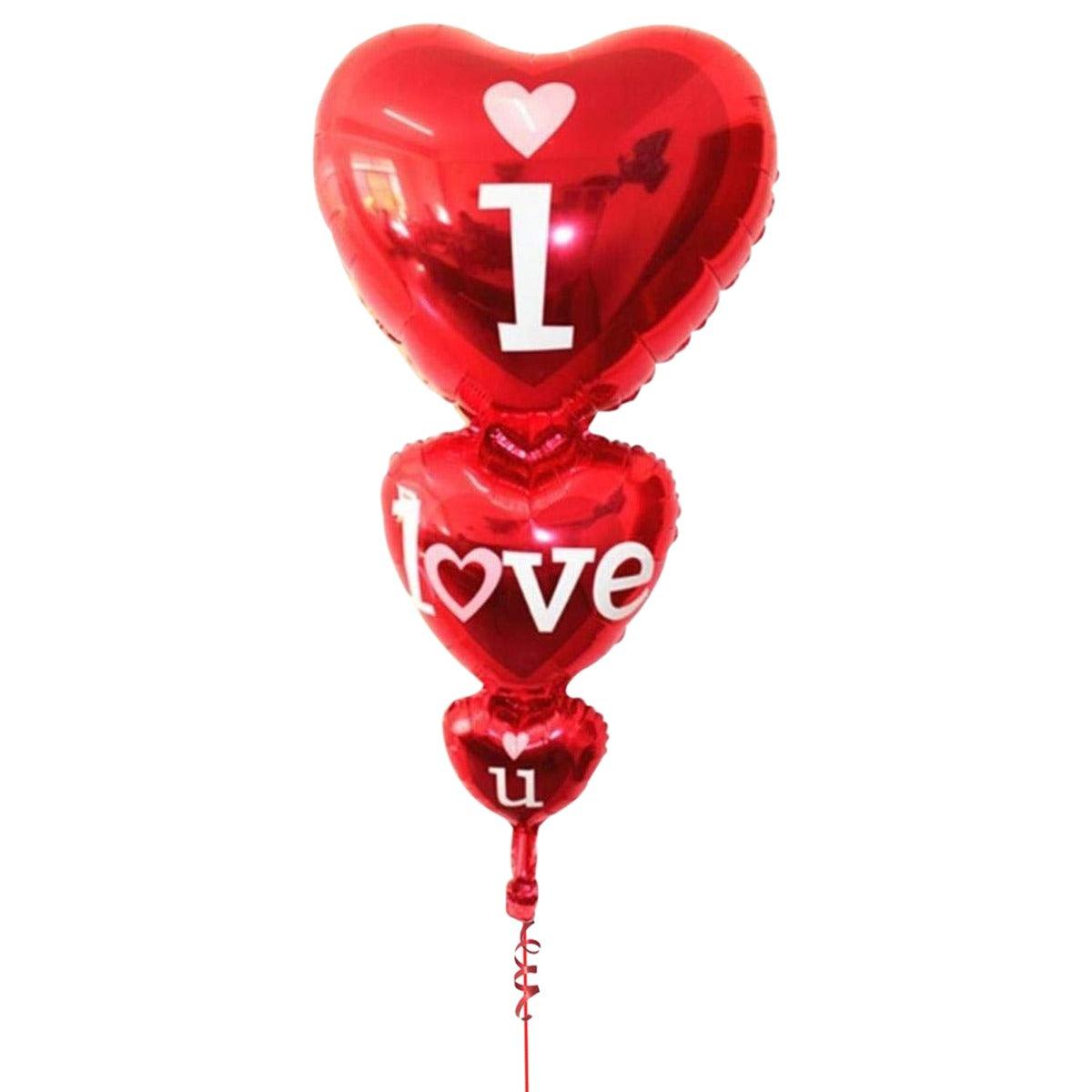 PartyCorp I Love You Forever Heart Shaped Foil Balloon Bouquet, Decoration Set, DIY Pack of 5