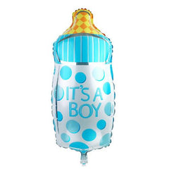 PartyCorp It's A Boy Baby Shower Milk Bottle, Blue Heart and Baby Boy Foil Balloon Bouquet, Decoration Set, DIY Pack Of 5