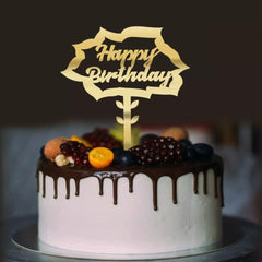 PartyCorp Lotus Shaped Happy Birthday Cake Topper, 1 piece