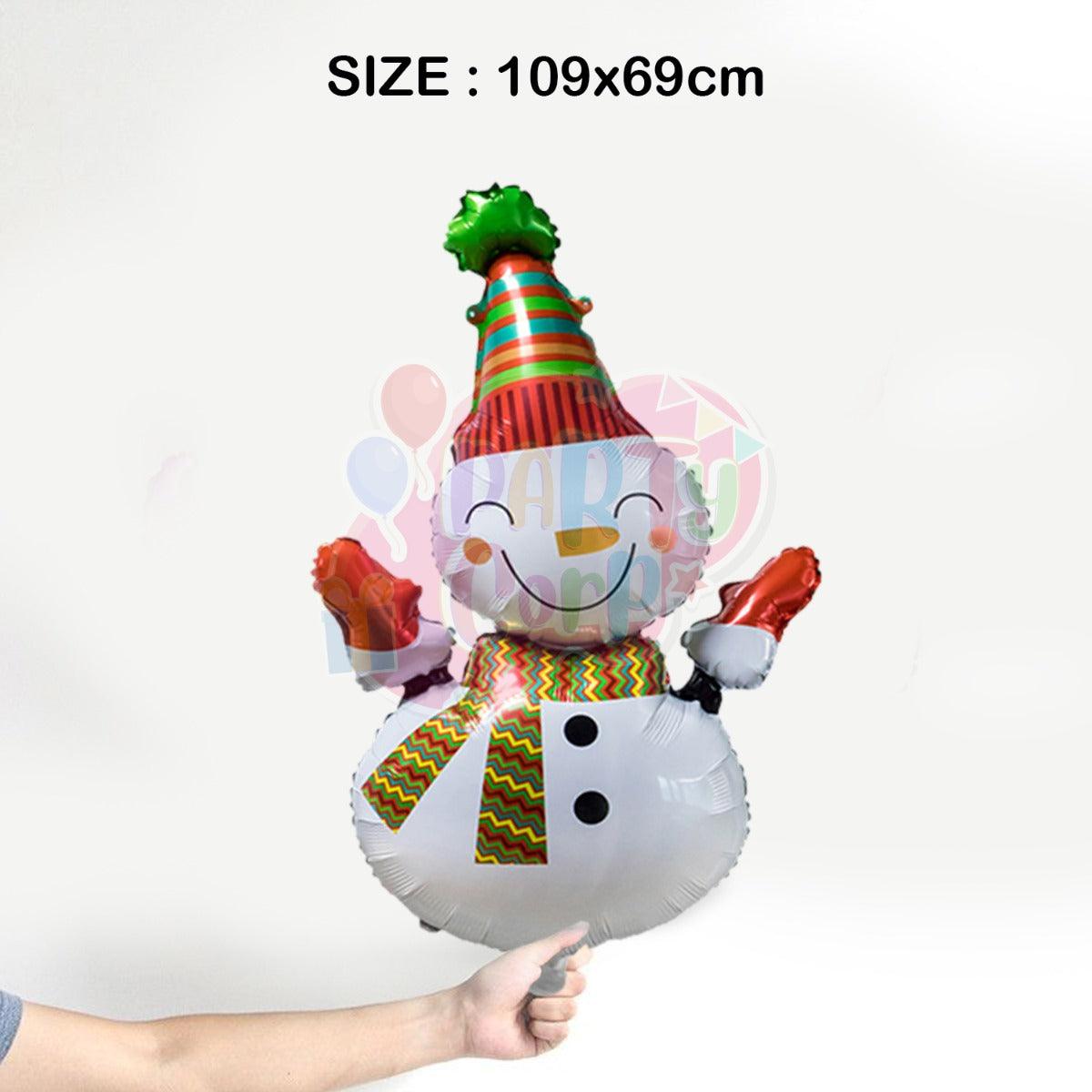 PartyCorp Merry Christmas Decoration Kit Combo 99 Pcs - Dark Green,Red, Light Green Latex Balloons, Gold Chrome Balloons, Multicolour confetti, Merry Christmas Red & Green Foil Banner, Santa Hats, Santa Socks, X-Mas Tree, Snow Man Foil Balloon