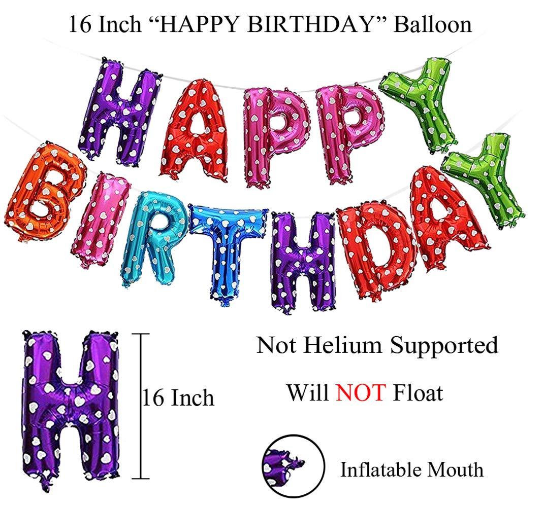 PartyCorp Multi-colour Happy Birthday Alphabet/Letter 16 inch Foil Balloon Banner Decoration Set