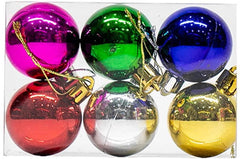 PartyCorp Multicolour Ball Shaped Dangler Decoration Set For Christmas Tree, DIY Pack Of 12