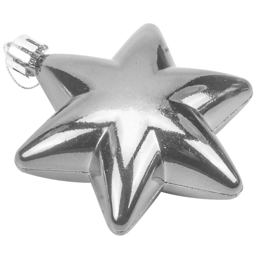 PartyCorp Multicolour Big Star Shaped Dangler Decoration Set For Christmas Tree, DIY Pack Of 6