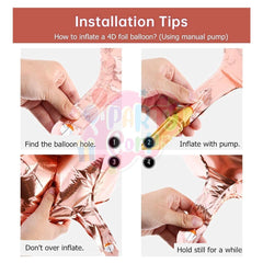 PartyCorp New Year Decoration Kit Combo 24 Pcs - Rose Gold, White, Confetti Chrome Balloon, Rose Gold HNY Foil Banner,(Rose Gold Star, Wine and Champagne Bottle) Foils
