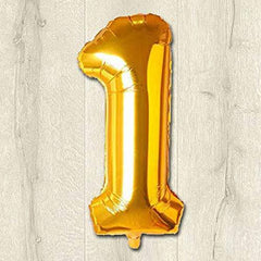PartyCorp One Number Digit Gold Foil Ballon, DIY 1 piece