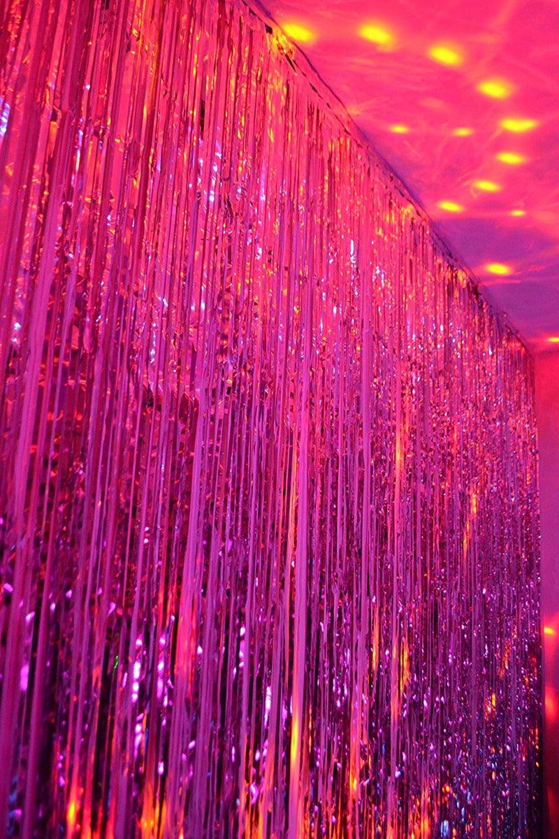 PartyCorp Pink Foil Curtain Fringe Set, 1 Pack