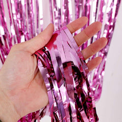 PartyCorp Pink Foil Curtain Fringe Set, 1 Pack