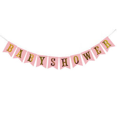 PartyCorp Pink & Gold Baby Shower Printed Wall Banner Decoration Set