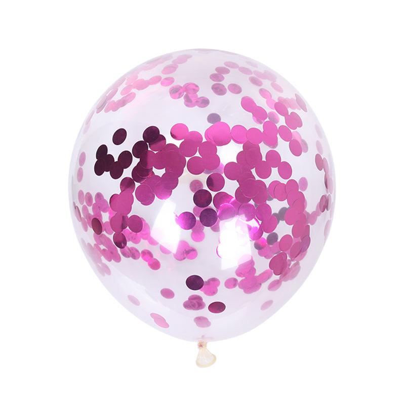 PartyCorp Pink Metallic Confetti Balloon For Party Decorations, DIY Pack Of 5