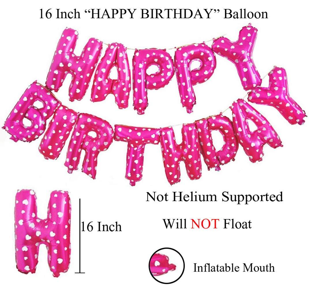 PartyCorp Pink Printed Happy Birthday Alphabet/Letter Foil Balloon Banner Decoration for All Ages, Birthday Party Supplies