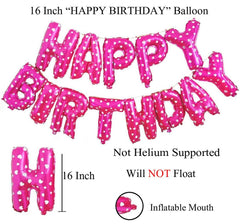 PartyCorp Pink Printed Happy Birthday Alphabet/Letter Foil Balloon Banner Decoration for All Ages, Birthday Party Supplies