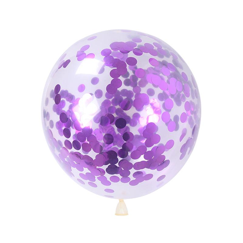 PartyCorp Purple Metallic Confetti Balloon For Party Decorations, DIY Pack Of 5