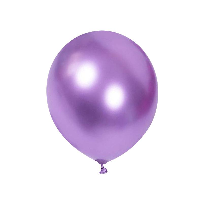 PartyCorp Purple Mettalic Chrome Balloon Party Decorations, DIY Pack of 12