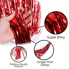 PartyCorp Red Foil Curtain Fringe Set, 1 Pack