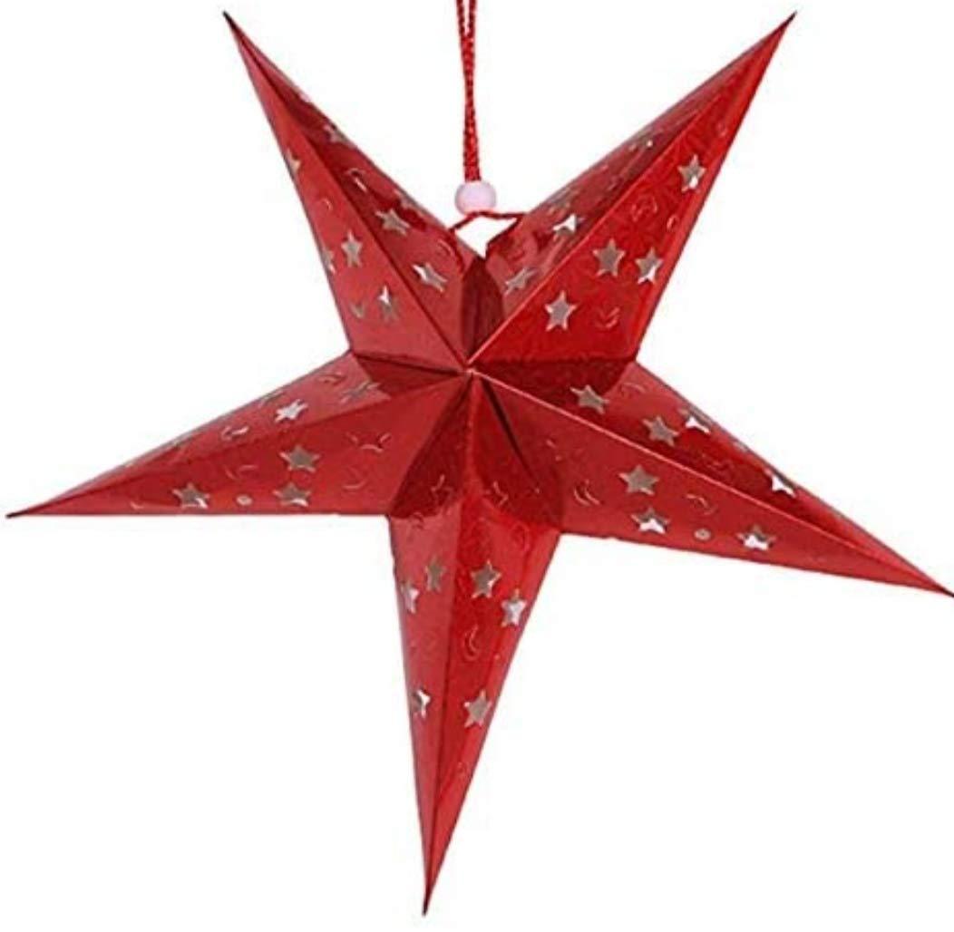 PartyCorp Red Paper Star Dangler Decoration Set For Party Decoration, Pack of 2