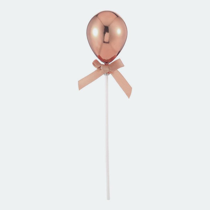 PartyCorp Rose Gold Balloon Shaped Cake Topper, 1 Pc