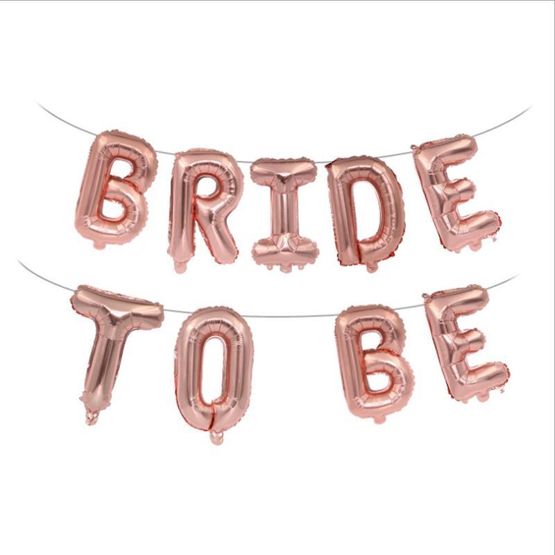 PartyCorp Rose Gold Bride To Be Alphabet/Letter Foil Balloon Banner Decoration Set