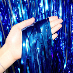PartyCorp Royal Blue Foil Curtain Fringe Set, 1 Pack