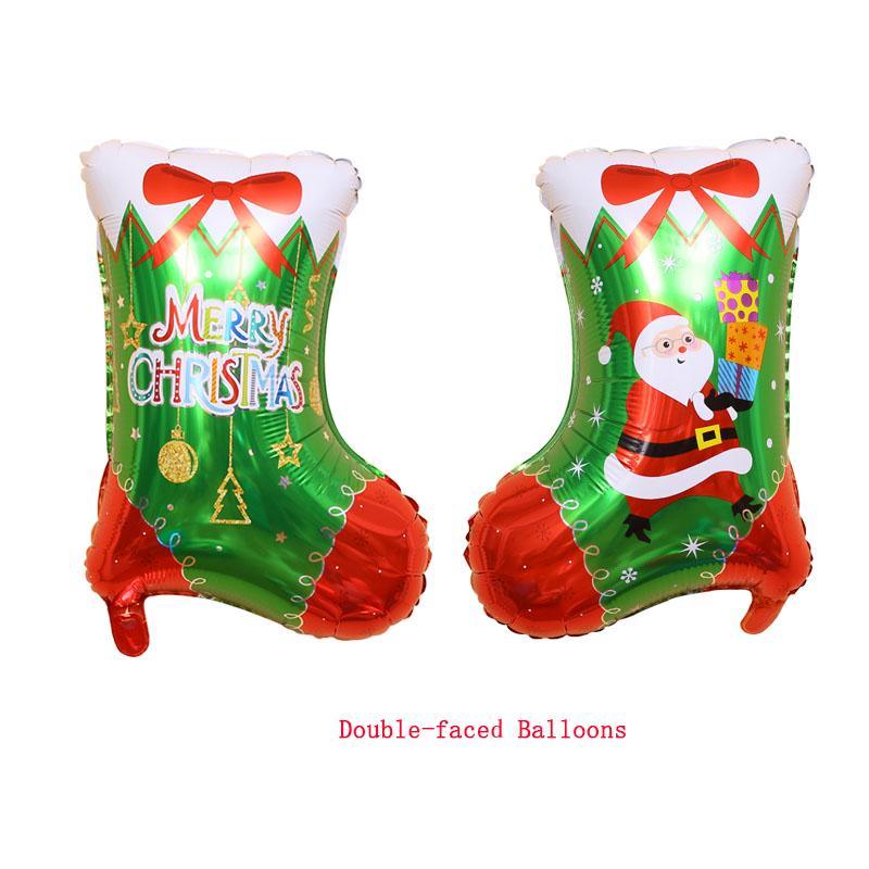 PartyCorp Santa Printed Socks shaped Foil Balloon For Christmas Party Decoration, 1 Piece