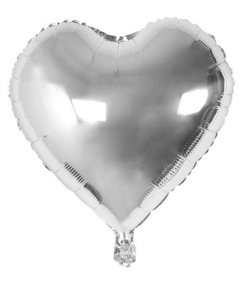PartyCorp Silver and White Stars, Heart and Confetti Balloon Bouquet, Decoration Set, DIY Pack of 14