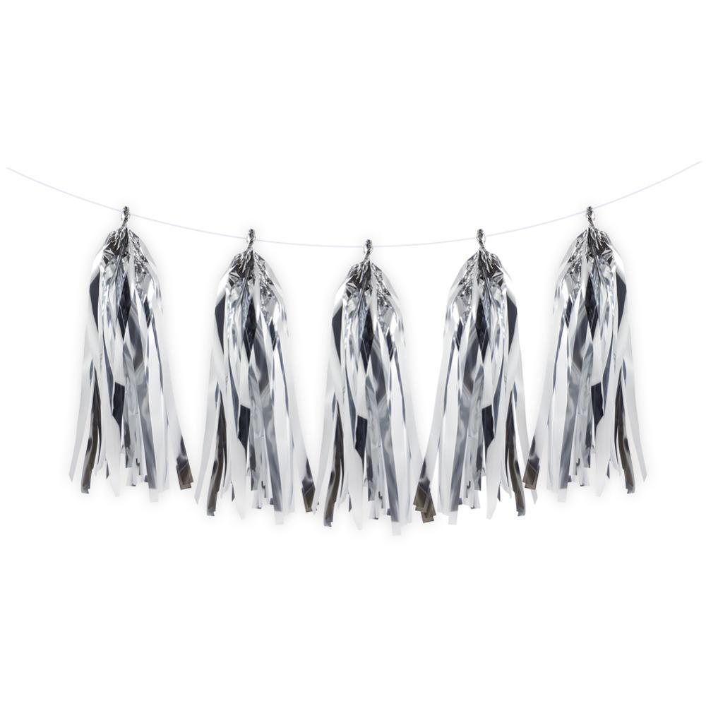 PartyCorp Silver Hanging Tassel Garland, Decoration Set For Party, DIY Pack Of 1