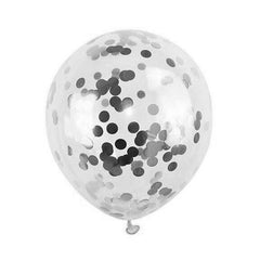PartyCorp Silver Metallic Confetti Balloon For Party Decorations, DIY Pack Of 5