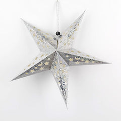 PartyCorp Silver Paper Star Dangler Decoration Set For Party Decoration, Pack of 2