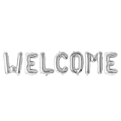 PartyCorp Silver Welcome Alphabet/Letter Foil Balloon Banner Decoration Set