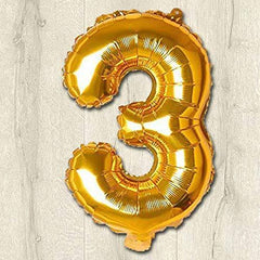 PartyCorp Three Number Digit Gold Foil Ballon, DIY 1 piece