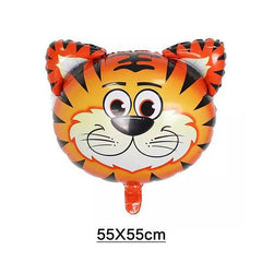 PartyCorp Tiger Head Shaped Foil Balloon, Jungle Theme Party Decoration, 1 Pack