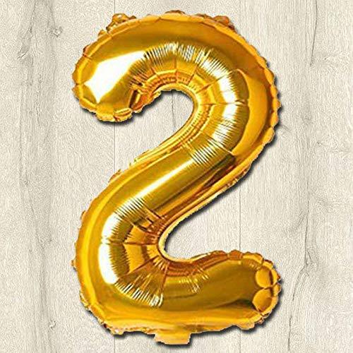 PartyCorp Two Number Digit Gold Foil Ballon, DIY 1 piece