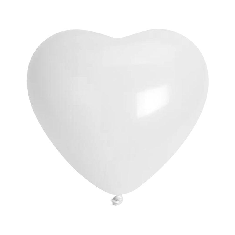 PartyCorp White Heart Shaped Latex Balloon Party Decorations, DIY Pack of 2