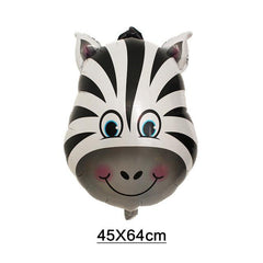 PartyCorp Zebra Head Shaped Foil Balloon, Jungle Theme Party Decoration, 1 Pack