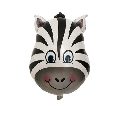 PartyCorp Zebra Head Shaped Foil Balloon, Jungle Theme Party Decoration, 1 Pack