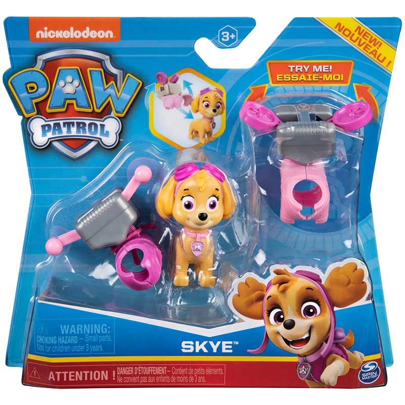 Paw Patrol Action Pups Skye With 2 Clip on Backpacks