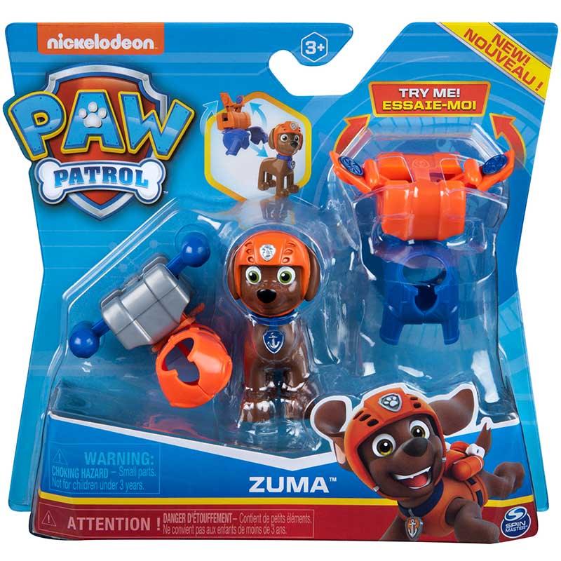 Paw Patrol Action Pups Zuma With 2 Clip on Backpacks