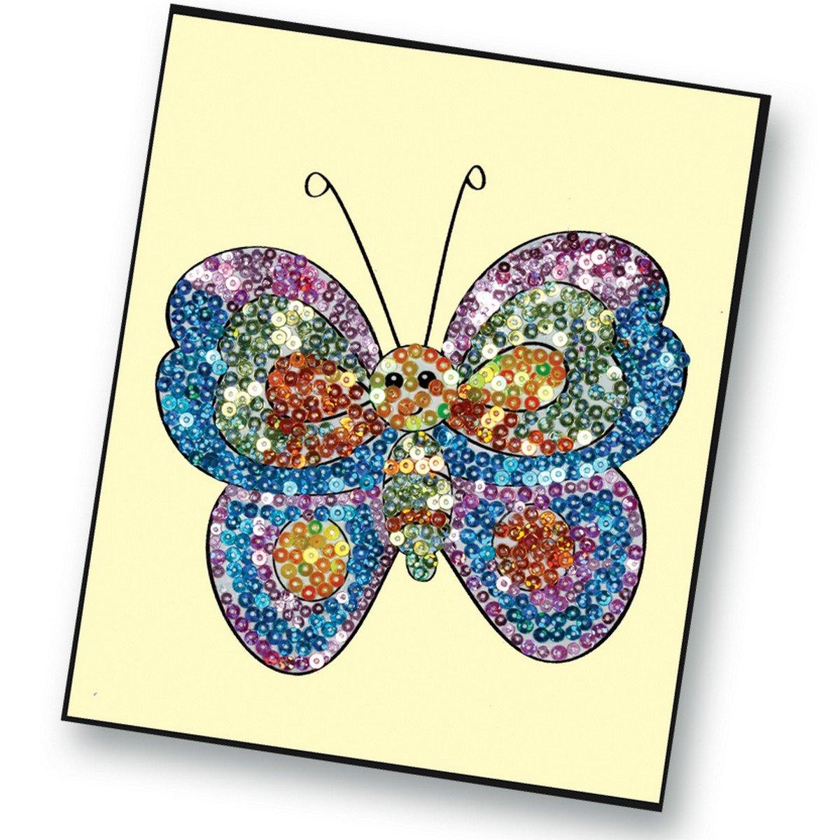 ToyKraft Pictured in Sequins Butter Flies, Art and Craft Kit, Sand Art, Sequin Art