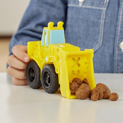 Play-Doh Wheels Excavator and Loader Toy Construction Trucks, Non-Toxic Sand Buildin' Compound Plus 2 Colors