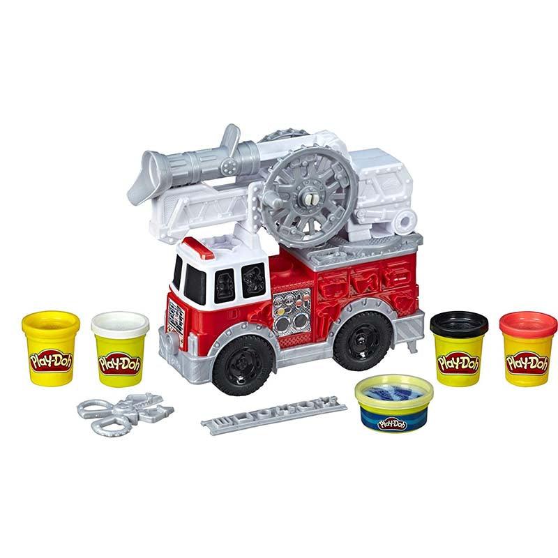 Play-Doh Wheels Firetruck Toy with 5 Non-Toxic Colors Including Play-Doh Water Compound