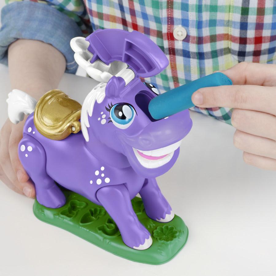 Play-Doh Animal Crew Naybelle Show Pony Farm Animal Playset with 3 Non-Toxic Colors