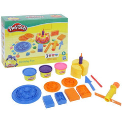 Play-Doh Birthday Fun Playset for Kids 3 Years and Up with 3 Non-Toxic Colors