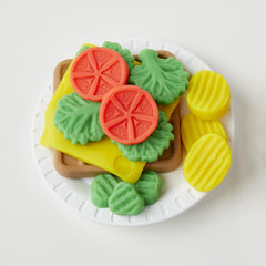 Play-Doh Kitchen Creations Cheesy Sandwich Play Food Set for Kids 3 Years and Up With Play-Doh Elastix Compound and 6 Additional Colors