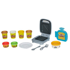 Play-Doh Kitchen Creations Cheesy Sandwich Play Food Set for Kids 3 Years and Up With Play-Doh Elastix Compound and 6 Additional Colors
