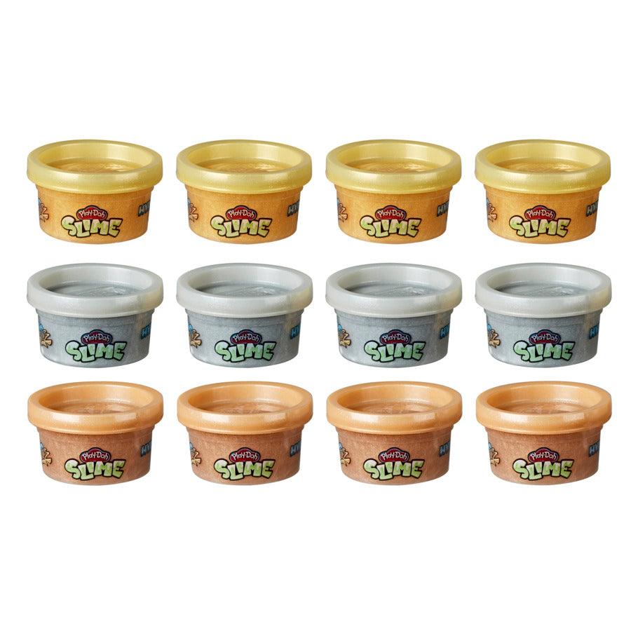 Play-Doh Slime Gold Collection HydroGlitz Molten Treasure 12-Pack of Liquid Metal-Looking Gold, Silver & Rose