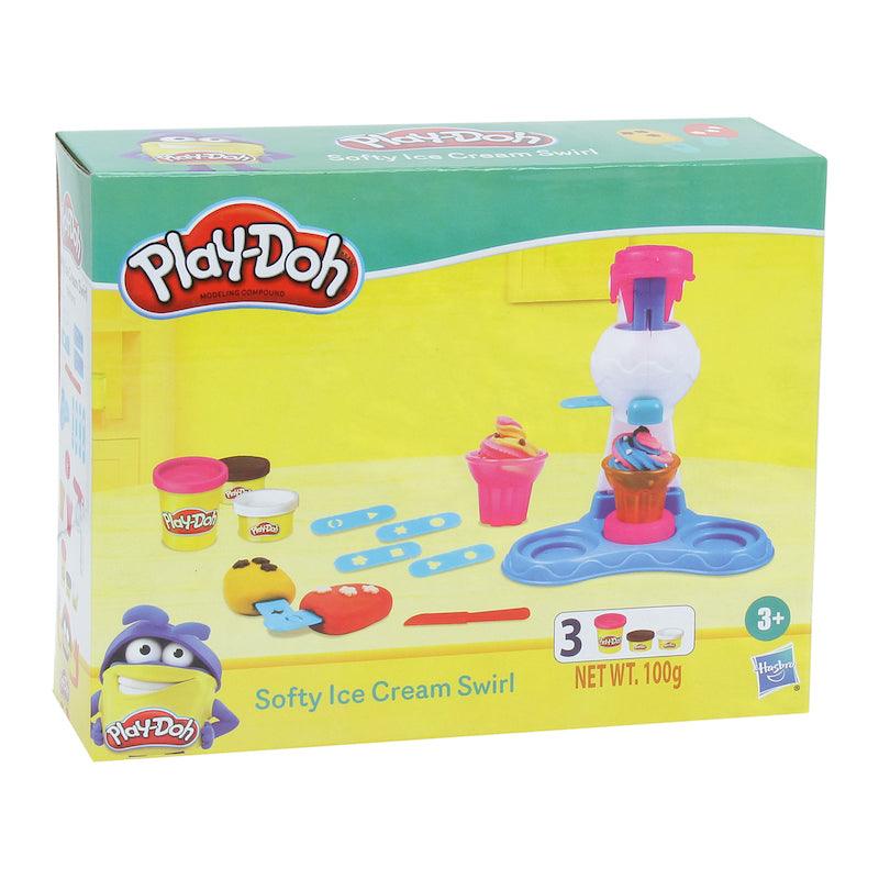 Play-Doh Softy Ice Cream Swirl Playset for Kids 3 Years and Up with 3 Non-Toxic Colors