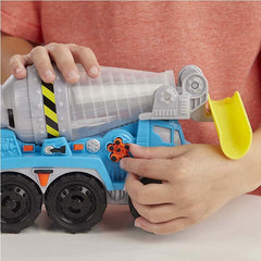 Play-Doh Wheels Cement Truck with Non-Toxic Play-Doh Cement-Colored Buildin' Compound Plus 3 Colors